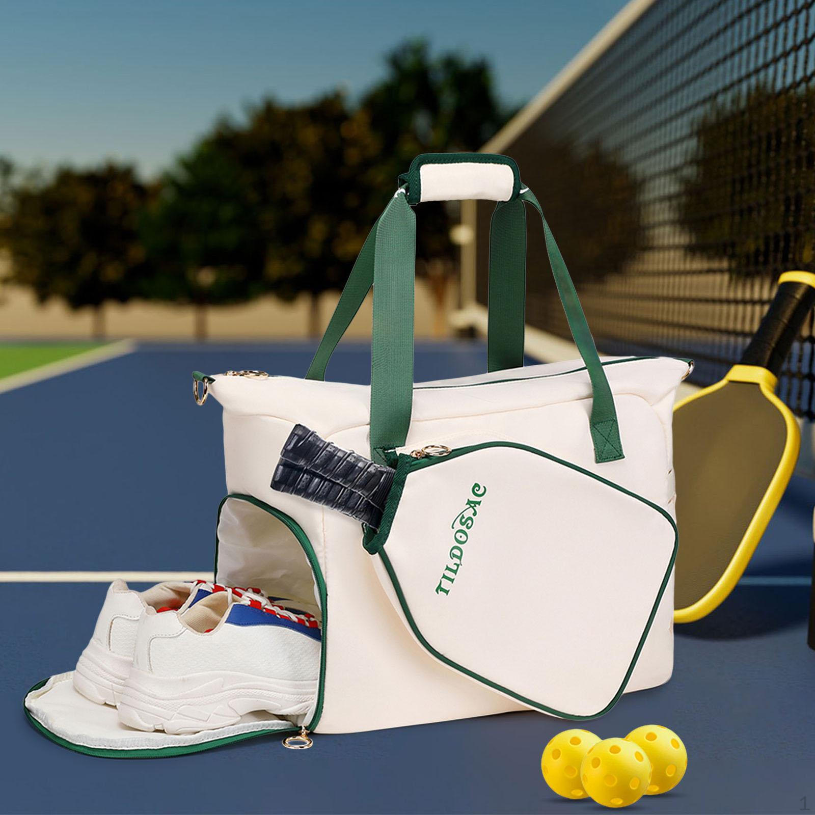 

Сумка для пиклбола, переносная, с застежкой-молнией, для женщин и мужчин, для ракеток White Green
