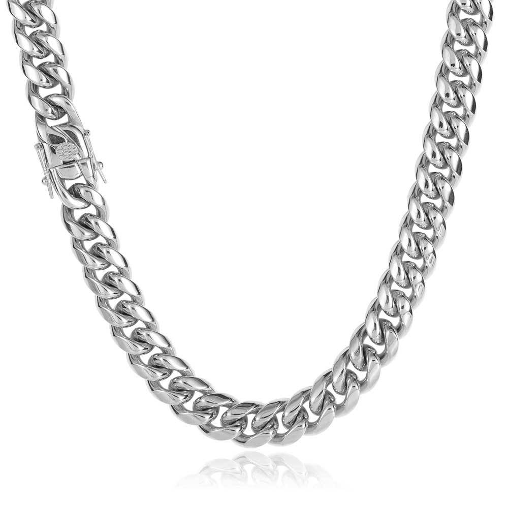 12MM 18k Gold Plated Lobster Buckle Stainless Steel Necklace Hip Hop Jewelry Men Miami Cuban Link Chain