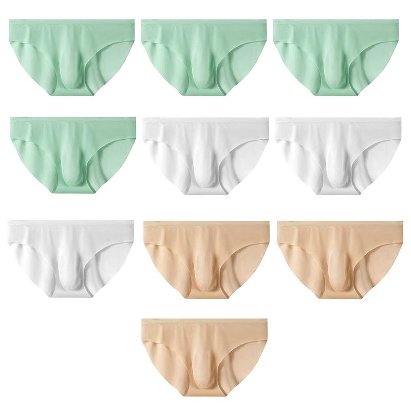 10 ks/lot Pánské spodní prádlo Ledové hedvábí Letní slipy Průhledné Sexy Trendy Prodyšné spodní prádlo Ultratenké Bezešvé kalhotky