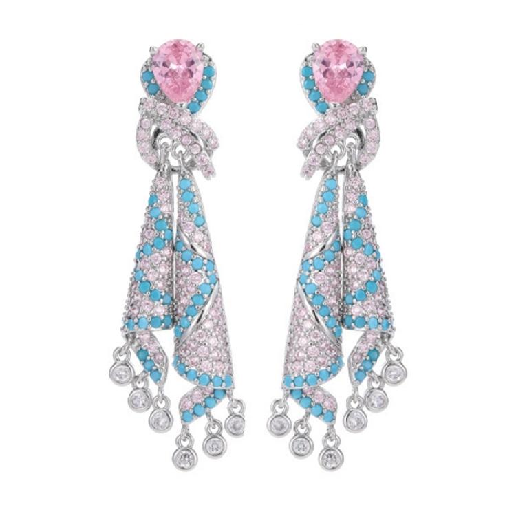 

Women Earrings Colorful Ribbon Shape Earrings Comfortable Unique Earrings Alloy Texture Suitable for Long Term Wear
