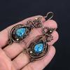 Rainbow Calsilica Earrings, 999 Copper Wire Wrapped Earrings, Handmade Gemstone Jewelry Earrings For Memorial Day