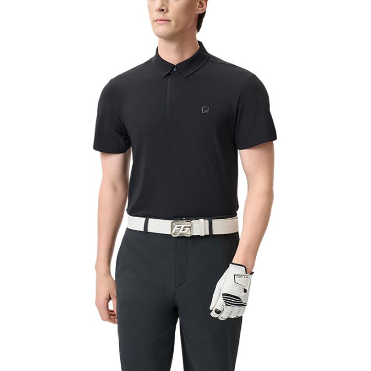 FILA Golf SS25 Polo Shirt Men's Pitch Black A11M525120F-BK