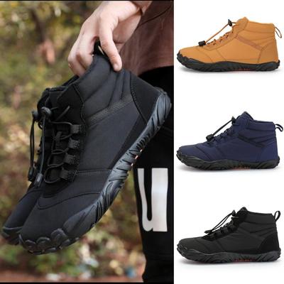 Men's Waterproof Velvet-Lined High-Top Snow Boots: Shock-Absorbing, Warm Cotton Shoes for Winter Sports.