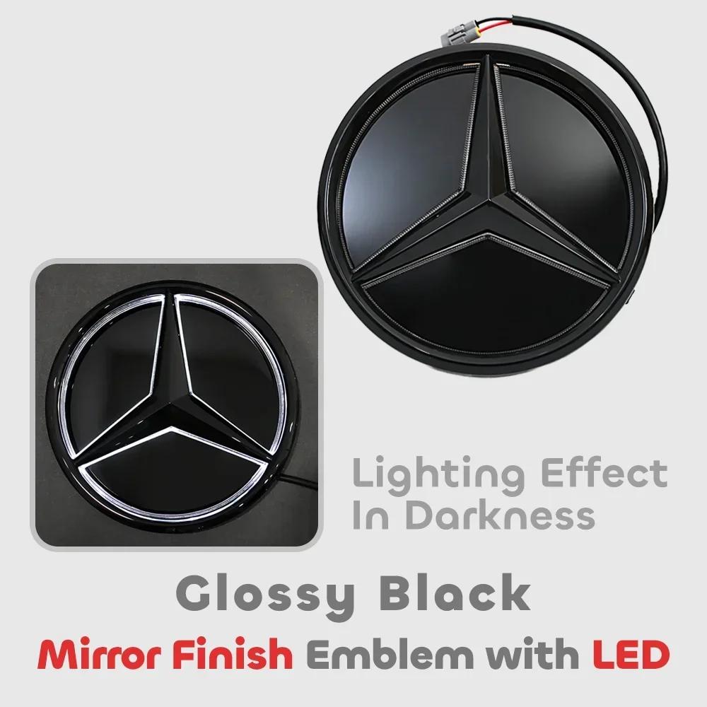 C200 E300 2026 Gorący Chrom Srebrny Błyszczący Czarny Gwiazda Przednia Osłona Chłodnicy Dekoracyjna Odznaka Emblemat w Stylu OE Chrom Srebrny Dla Mercedes Benz