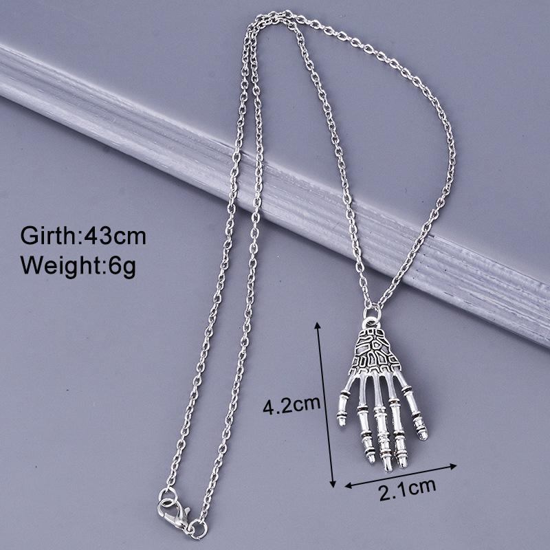 

New Vintage Skull Claw Pendants Women s Necklaces Long Antique Copper Color Chain Punk Hiphop Style Halloween Party Neck Zircon