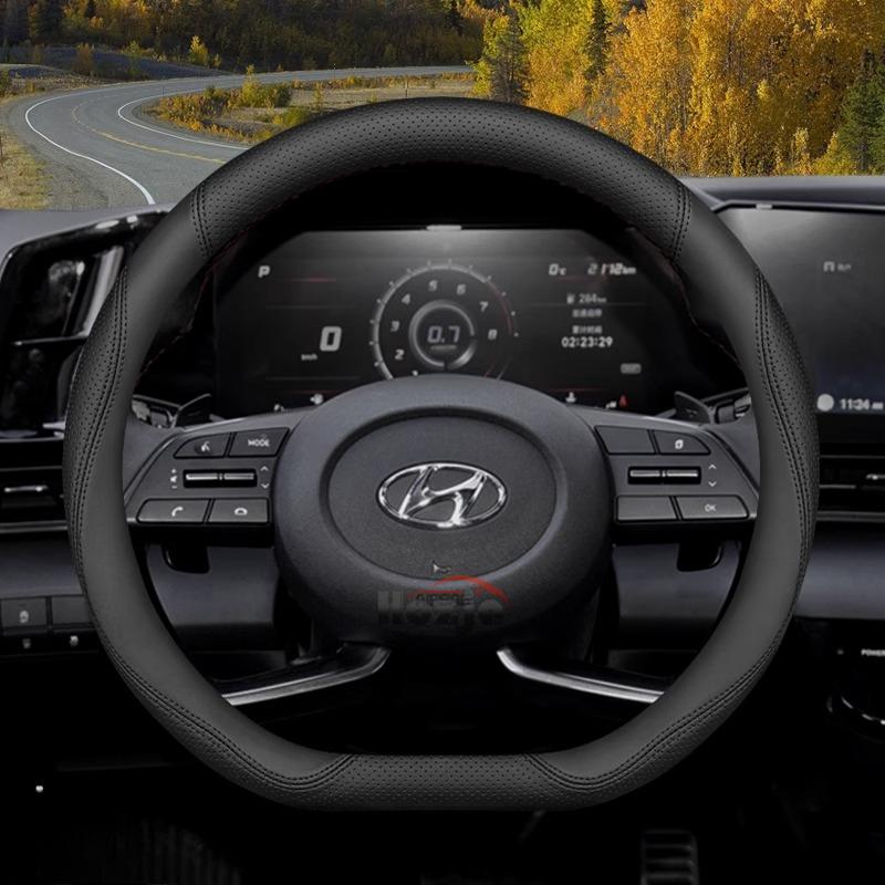 Leather Car Steering Wheel Cover for Hyundai I30 Tucson Nx4 I20 Ix35 Accent I10 Getz Kona I40 Elantra H1 I30n Santa Fe Veloster