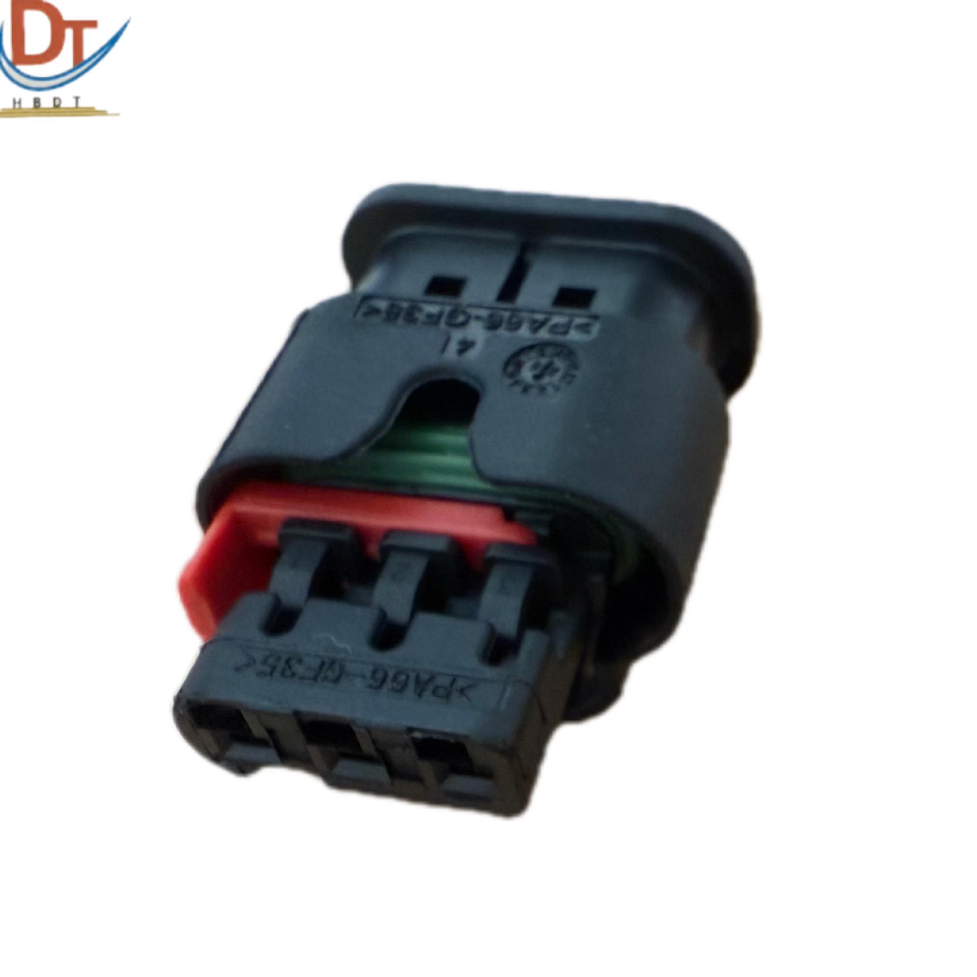 3-Pin Automotive Wire Harness Connector 1488991-1 Black Plastic Housing 1488991-1