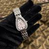 Snakehead Watch with Diamonds, Snake-shaped Cold Pink Fritillary Plate