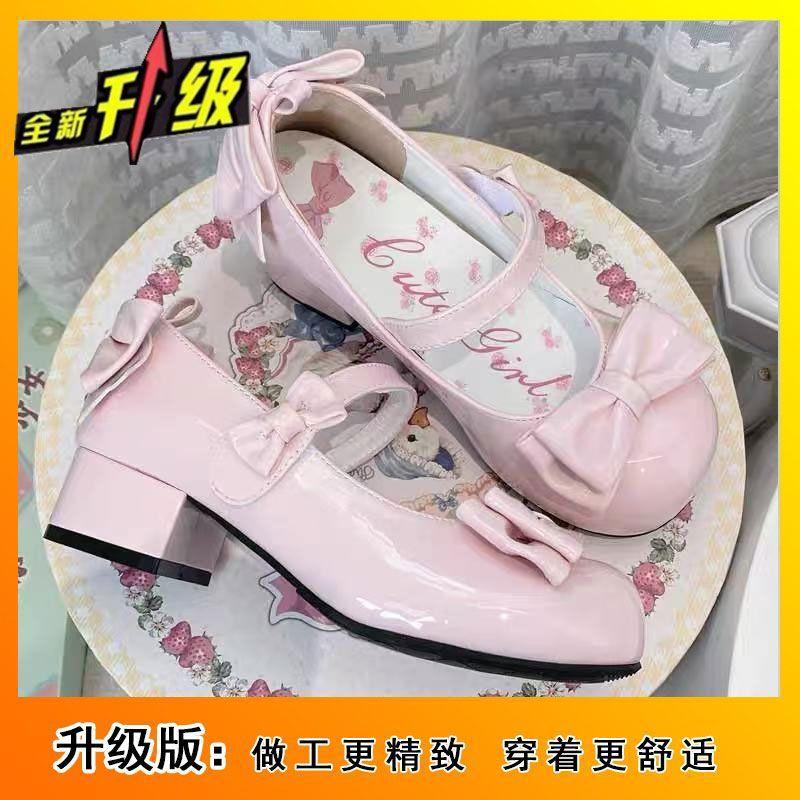 

Medium heel shoes 2025 new low heel lolita French single shoes retro elegant girl Mary Jane shoes 35