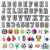 Colorful Luminous Alphanumeric Basketball Clog Buckles for Boys - White Decorative Plastic Shoe Accessories