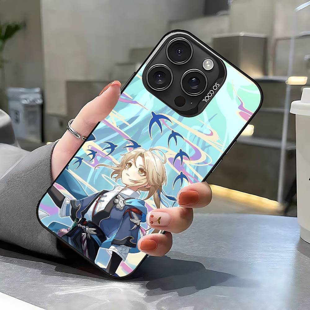 

Чехол для телефона Honkai Star Rail Яньцин Для iPhone 17 16 15 14 13 12 11 Pro Max Plus Цветной Ударопрочный Задняя крышка Серебристый iphone13pro