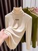 Girls' Thickened Fleece Base Layer Top, High Neck, Slim Fit, Warm, Long Sleeve for Autumn/Winter 2025.