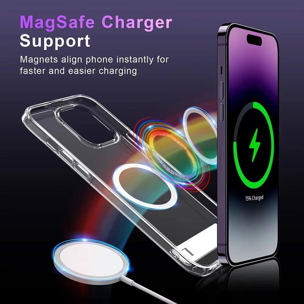 Magnetic Phone Cases with Stand for iPhone 17 Pro Max Air 16 15 13 14 Plus Mobile Case 12 11 Clear Black Cover with Kickstand