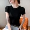 White Cotton T-shirt Women's Short-sleeved Summer New Ins Trendy Slim-fitting Short-sleeved Body Shirt Tight and Thin Top