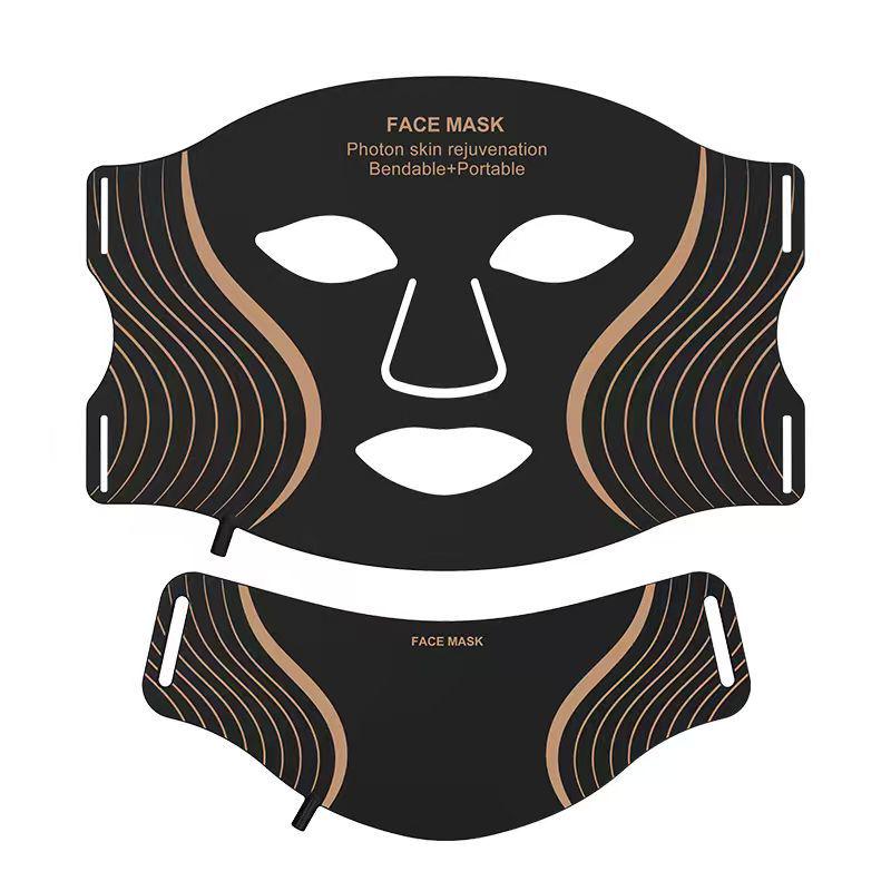 LED Face Brightening Mask - 4 Color Light Therapy Silicone Mask for Home Use