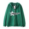 Evropské a americké pánské oblečení Amazon Dark Style Hip-hop Gotický Harajuku Y2K Pentagram Mikina s kapucí na zip Mikina s kapucí