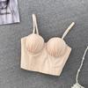 Sexy Ruched Diamond Shell Fishbone Silm Tube Top