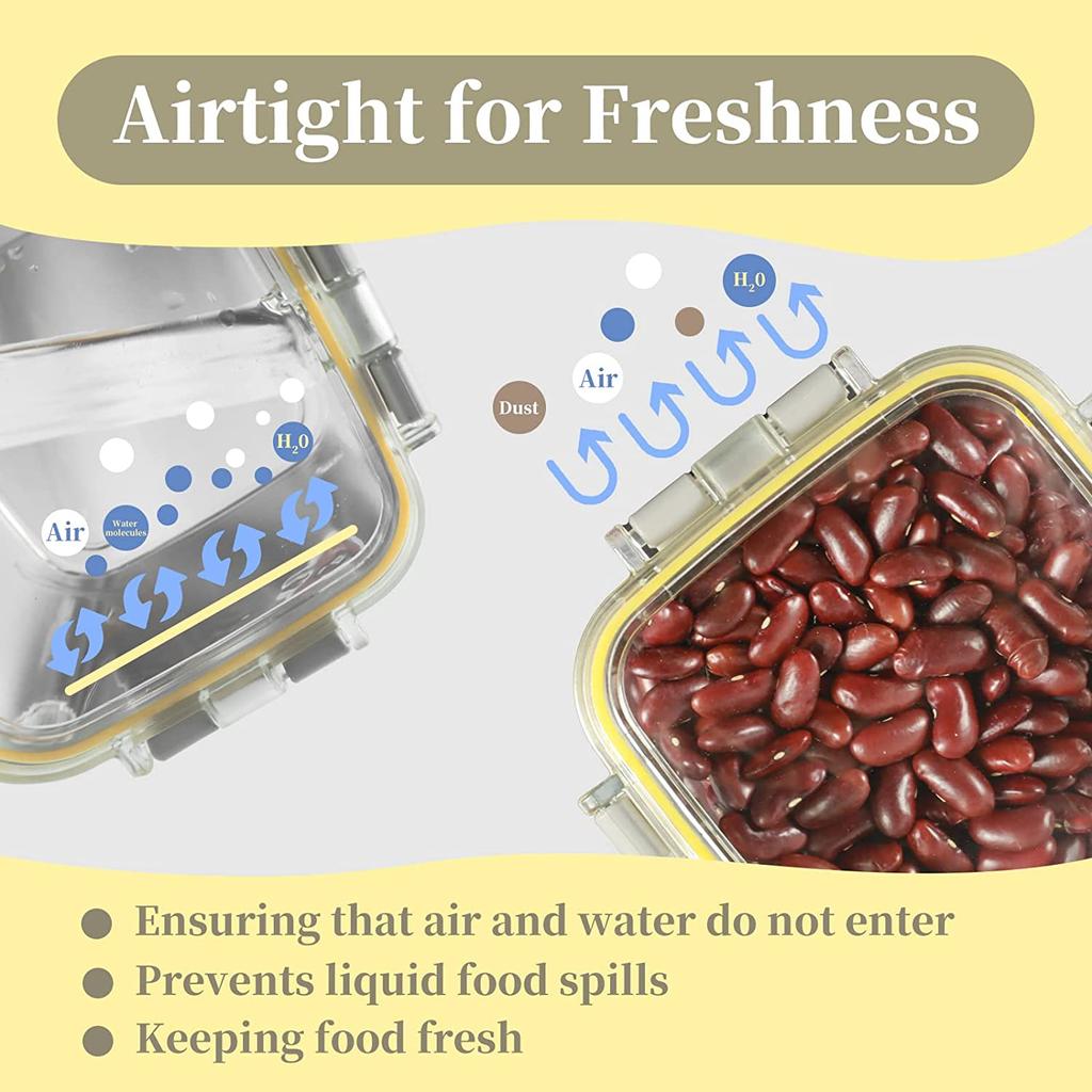 Airtight Food Storage Containers with Innovative Lids, 6Pcs 0.75L-6.5L Large Clear Plastic Kitchen Storage Containers