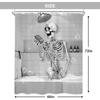 Funny Skull Singing In Bathtub Printed Shower Curtain Rustic Gothic Skeleton For Bathroom Decor
