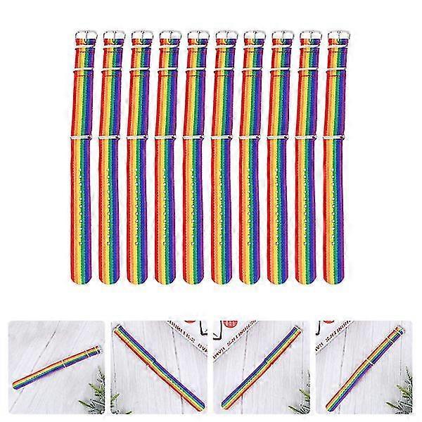 10 Pezzi Braccialetti Arcobaleno Braccialetto dell'Amicizia Braccialetto Arcobaleno Lgbt