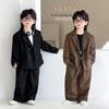 Boys' Korean Style Solid Color Suit Set - Wedding & Speech Tuxedo for Children
