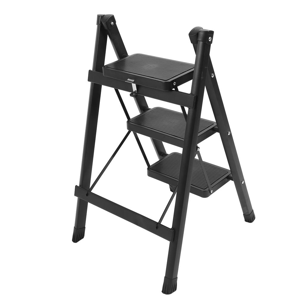 3-Stufen-Leiter, klappbarer Tritthocker mit breitem Anti-Rutsch-Pedal, 150 kg, stabile Leiter aus Karbonstahl