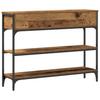 Industrial Console Table with Shelf Reclaimed Wood Look 100 x 25 x 75 cm Engineered Wood