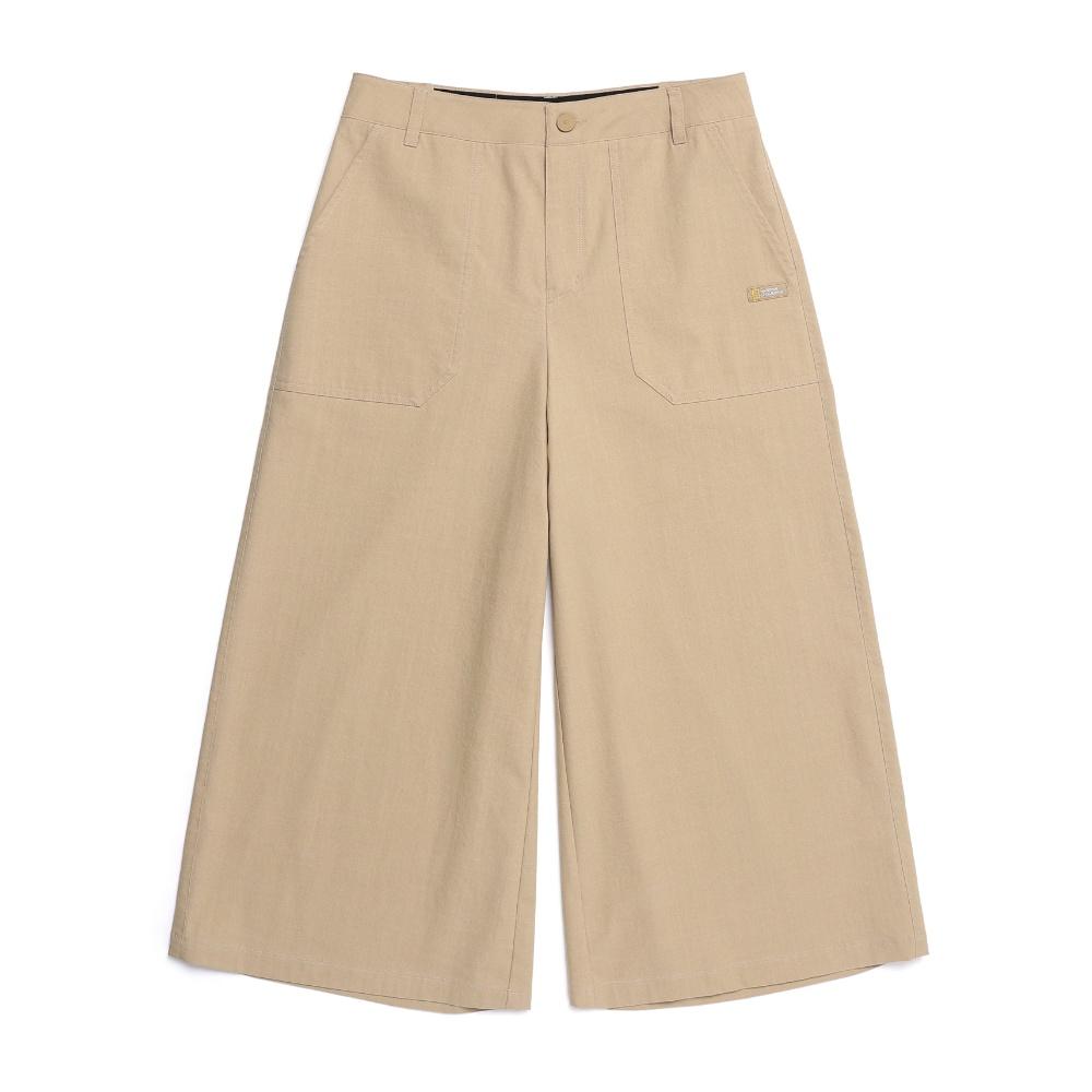 NATIONALGEOGRAPHIC N251Wpt010 Women'S Denim-Like Twill Flare Pants Beige
