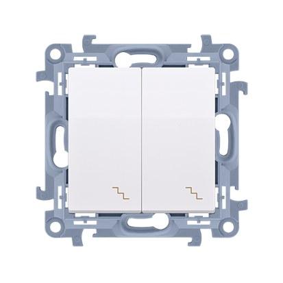 Double Stair Switch (module) 10 AX, 250 V~, Screw Terminals, White Sim