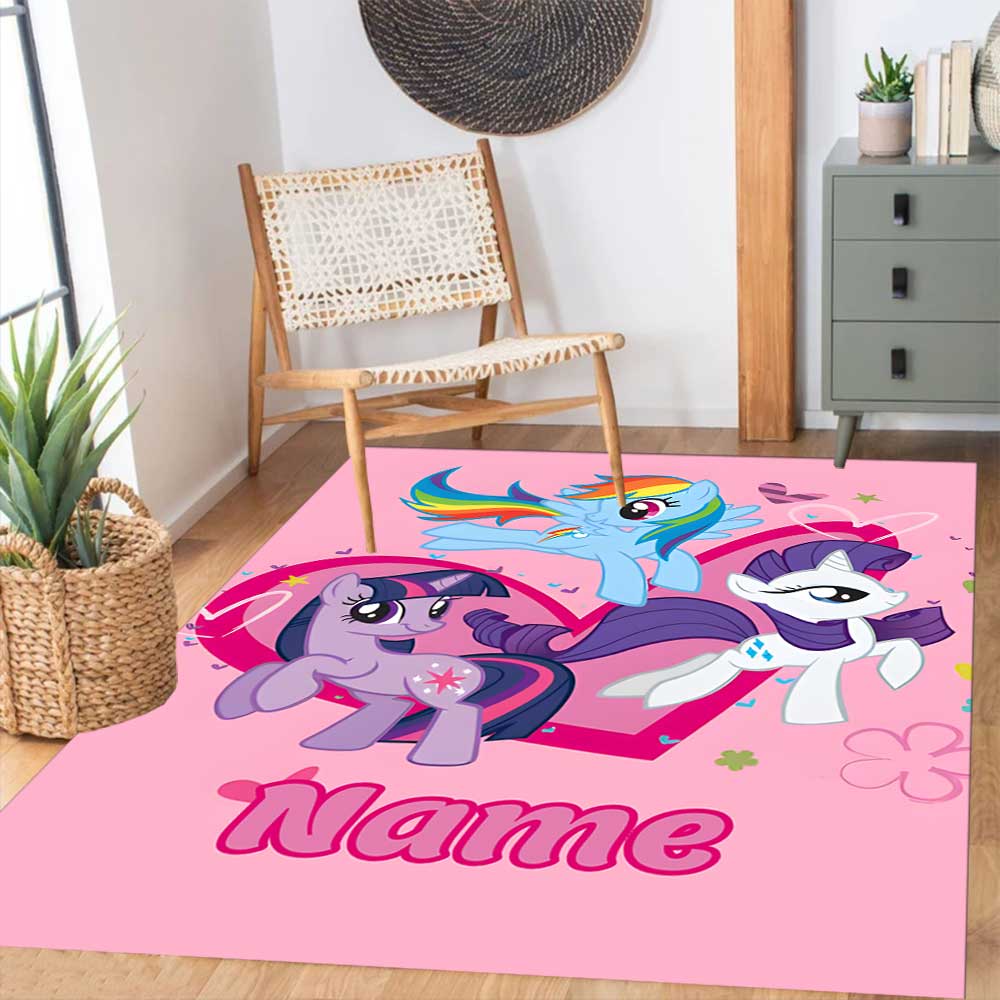 Little Pony (17) Customize your name rug, office chair cushion, home bedroom living room gift.
