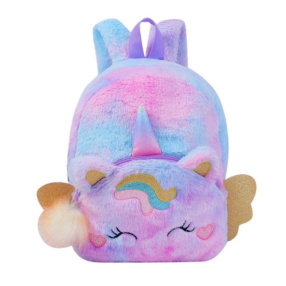 

Прекрасный милый рюкзак для книг, плюшевый школьный рюкзак для девочек, детский сад (фиолетовый) #В