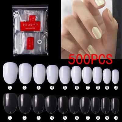 500 unidades Dicas de Unhas de Gel Macio Instantâneo Esculpidas Caixão Estilete Cobertura Total Dicas de Unhas de Pressão Removíveis Salão Unhas Personalizadas