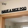 Modern Bathroom Wall Sign Have A Nice Poo Door Sign, Funny Wooden Over The Rustic Wood Topper, Minimalist Frame Corner for Home Restroom Art