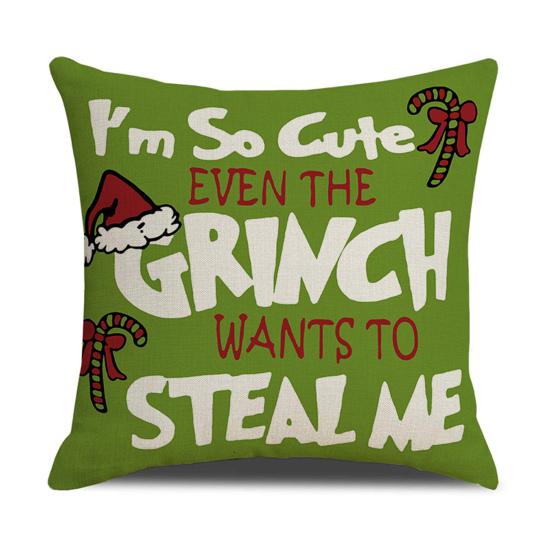 45x45 см Рождественская бархатная наволочка с рисунком зеленых волос и монстров с узором наволочка для дивана Праздничная квадратная подушка Shams Постельные принадлежности для спальни A