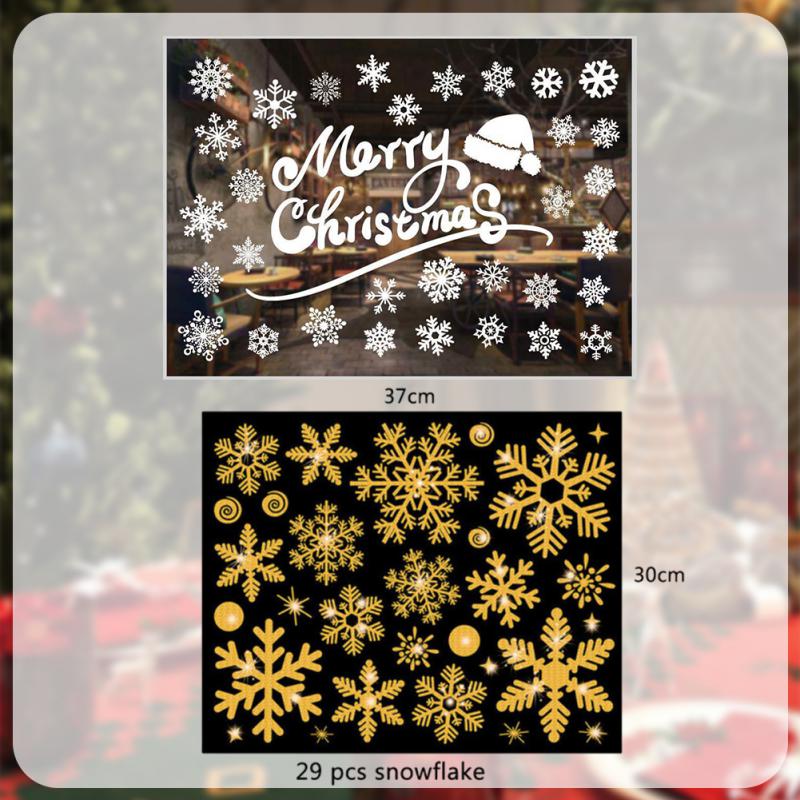 Elk Window Stickers 3d Festive Design Wall Stickers Snowflake Window Stickers Decorative Wall Joy Atmosphere Home Decor Stickers