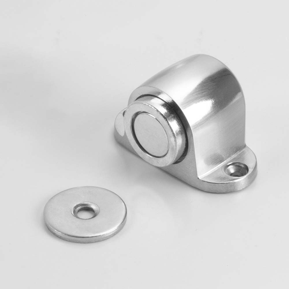 Magnetic Door Stopper Invisible Floor Suction Zinc Alloy for Glass Doors 10 To 12 Millimeter Thick Strong Hold Pack of 2 Pieces