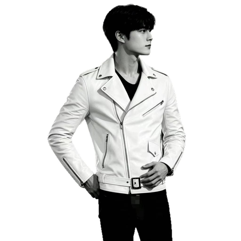 Men's Locomotive Leather Jacket Spring Autumn Winter New Leather Jacket Slim Men's Leather Jacket