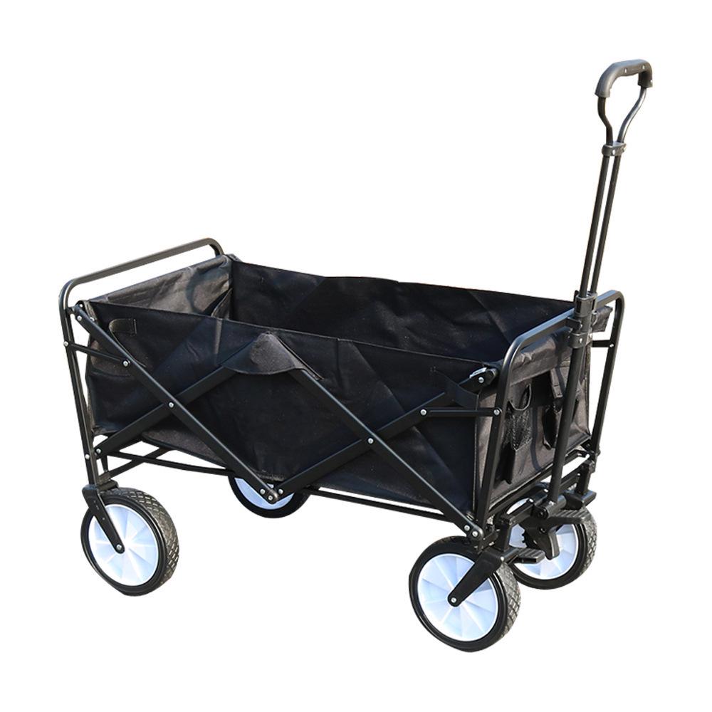 Jiaxin Braked Four-Wheel Trailer: Ideal for Camping, Stalls, Handcart, Campsite, Express Delivery, Outdoor Use.