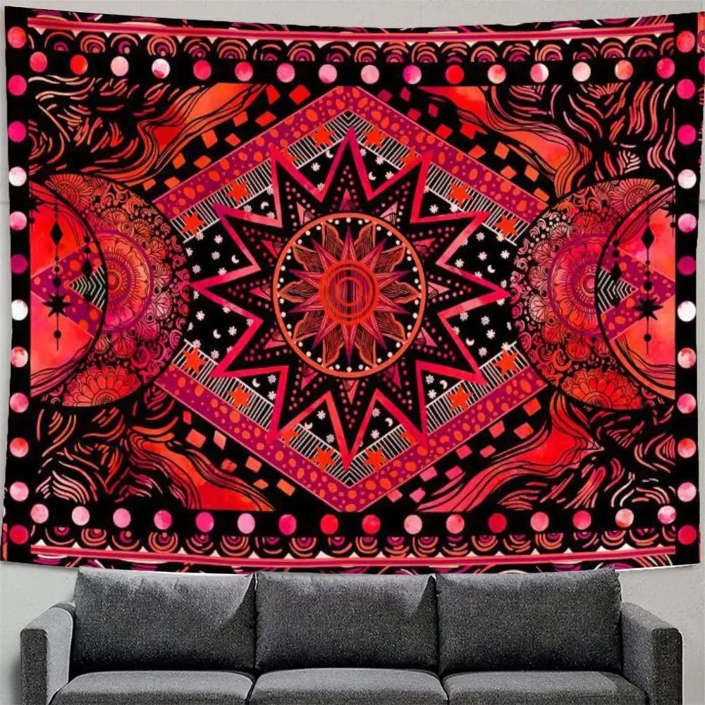 Bohemian Living Room Psychedelic Witchcraft Dorm Bed Sheet Home Decor Colorful Mandala Tapestry Wall Hanging Tapiz