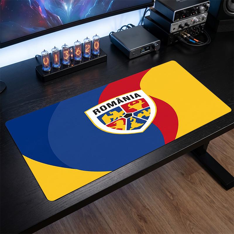 Romania Football Crest Mouse Pad, Extended Non Slip Rubber Desk Mat for Gaming Office Laptop Fan Gift