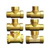 Conector adaptor cot tip T cu 3 căi DN20 3/4" filet interior BSP la exterior, din alamă, pentru apă, combustibil, gaz