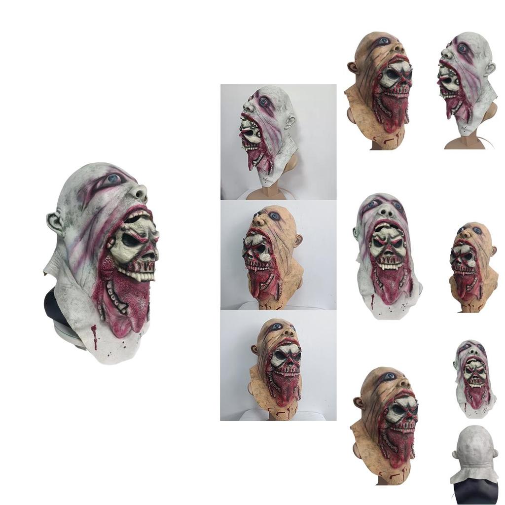 Scary Bloody Zombie Mask Melting Face Latex Costume Perfect For Halloween And Haunted Houses