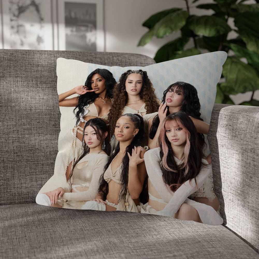 Korea Kpop KKatseye Pillow Cover Soft Decorative Throw Pillow Case Xcm Couch Home Decor for Living Room Sofa Party Gift