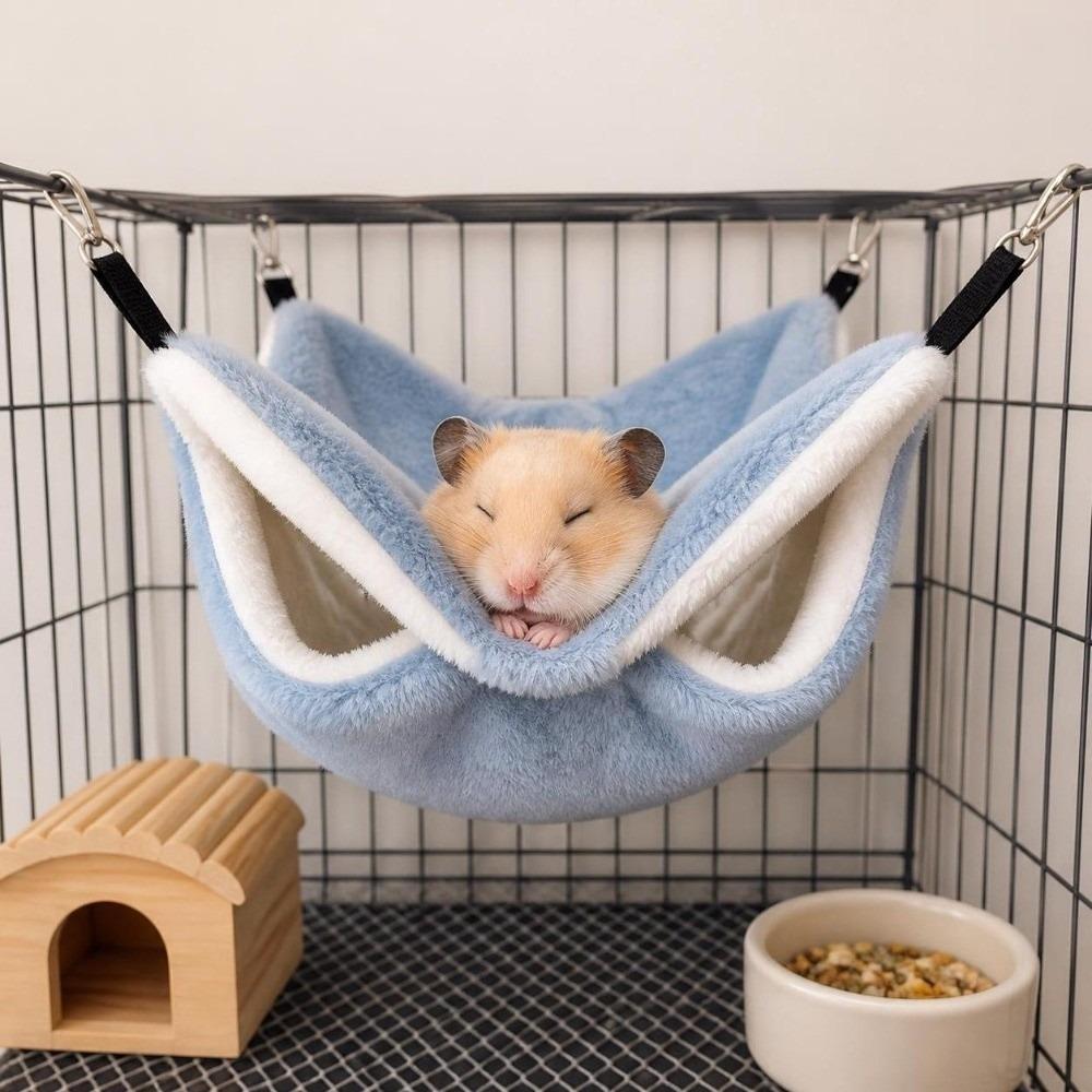 Warm Small Animal Sleeping Bag Winter Plush Nest Bed Cozy Hanging Pet Hammock for Hamster
