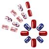 24 Pcs 4th of July Stick on Nail Independence Day Artificial Nail Square Full Cover False Nail Stars Press On Nail