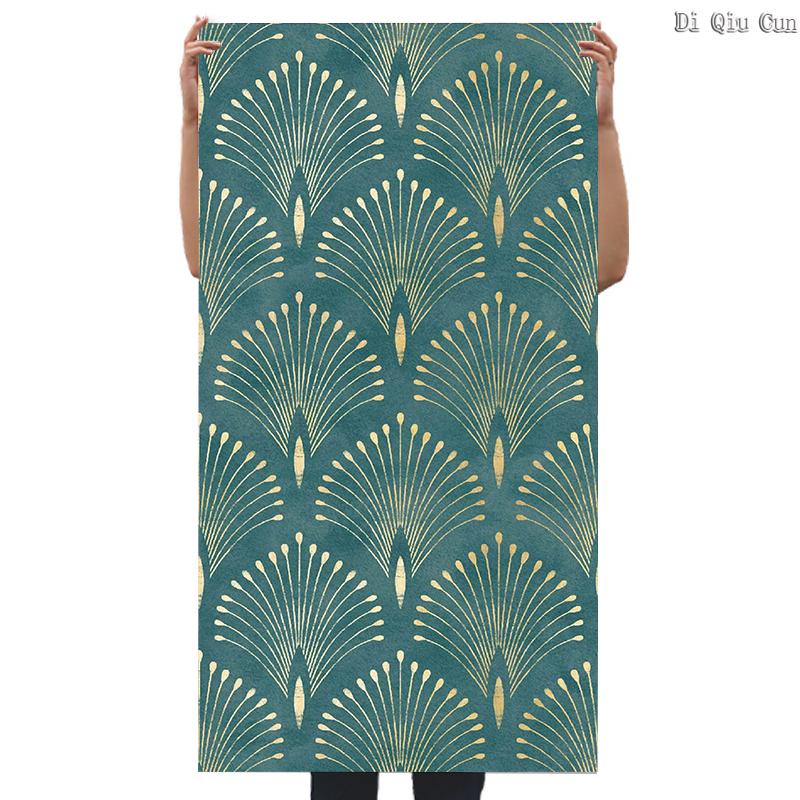 Green Geometric Self Adhesive Wall Stickers Modern Nordic Style Peel And Stick Wallpaper Removable Wallpaper For Home Decor