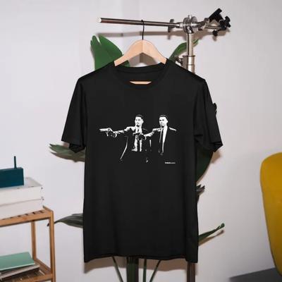 William Saliba & Gabriel Magalhães Pulp Fiction Stil T-Shirt Grafik Baumwolle Vintage Rundhals Streetwear T-Shirts Kurzarm