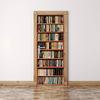 62KD for Creative Door Sticker Bookshelf Bookcase Wallpaper Adhesive Wall Mur