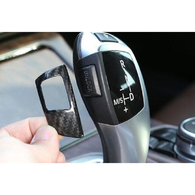 Dry Carbon Fiber Middle Console Gear Shift Knob Cover For BMW 5 Series 2011-2017