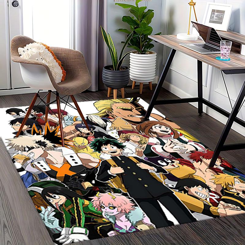 1pc My Hero Academia Chair Mat - Anime Cartoon Design Office Desk Pad, Non-Slip Carpet for Home Decor, Living Room, Bedroom, Game Room, Birthday Gift.